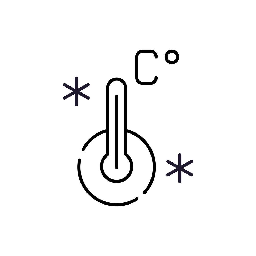 Thermometer with Snow Minimalistic Symbol for Web and Graphic Design, Apps, Banners, Social Network and Cards vector