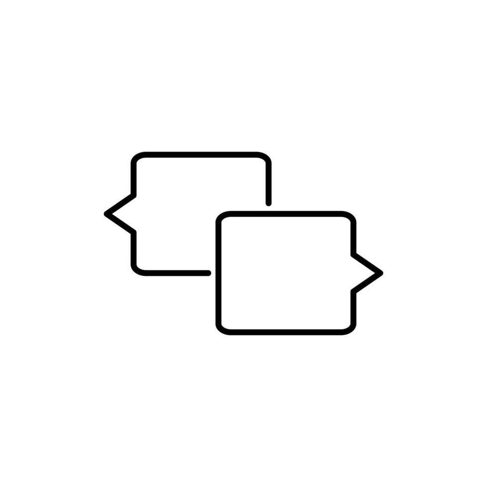 Square Speech Bubbles Isolated Line Icon for Graphics, Designs, Books, Adverts, Apps vector