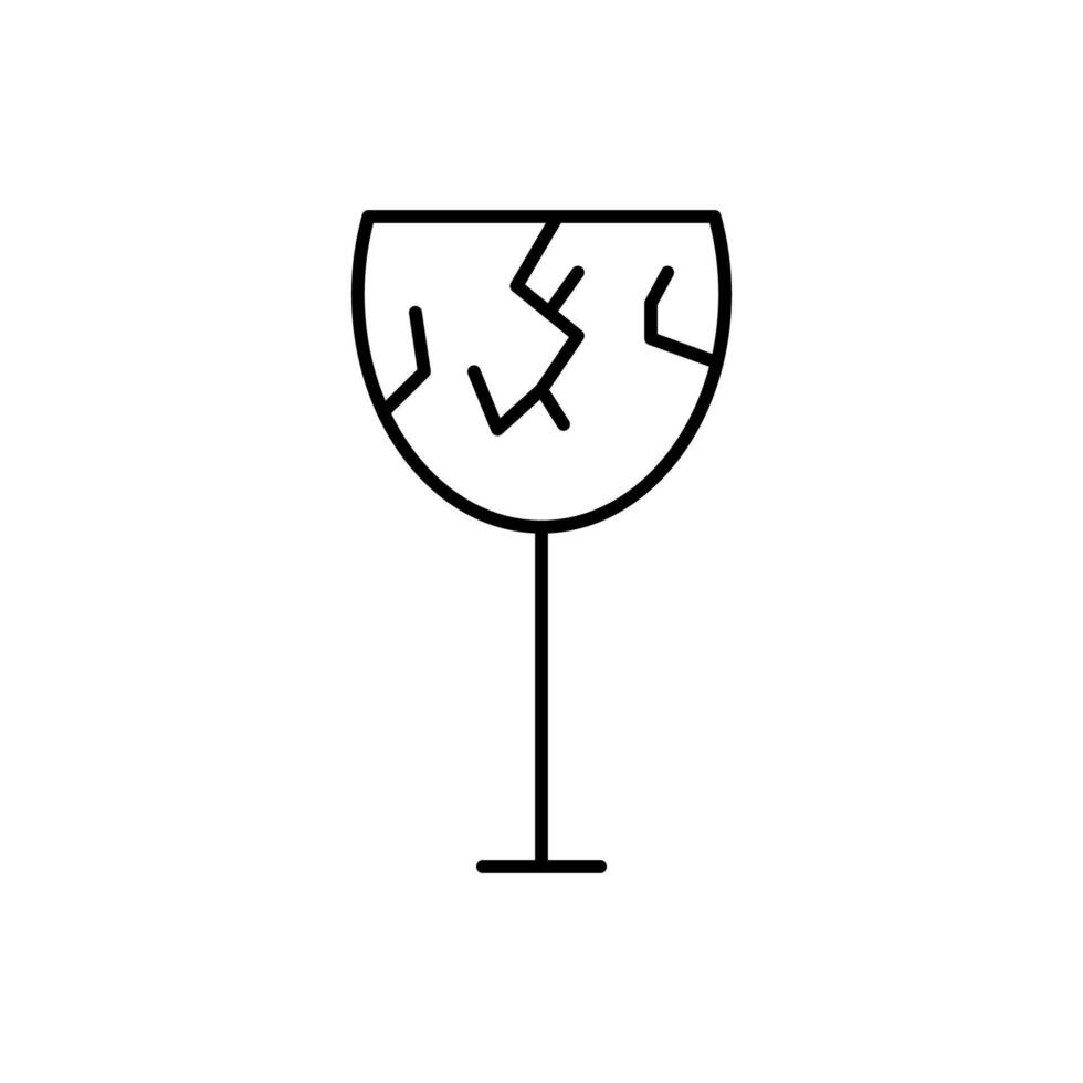 Isolated Icon of Broken Wine Glass for Graphics, Concept, Apps vector