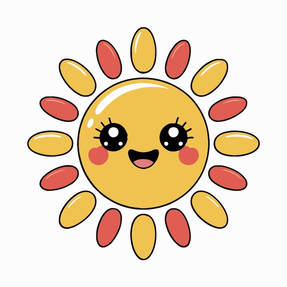 A cartoon sun with a smile on its face vector