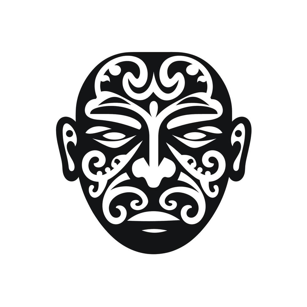 Ta moko design showcases traditional Maori art with intricate patterns and symbolism vector