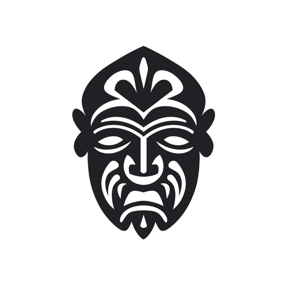 Traditional ta moko design showcasing intricate Maori artistry and symbolism in a bold black pattern vector