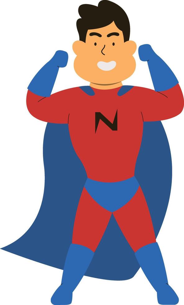 Man Superhero Character in Flat Design vector