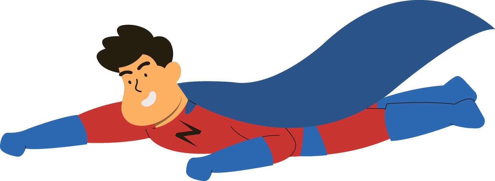 Man Superhero Character in Flat Design. vector
