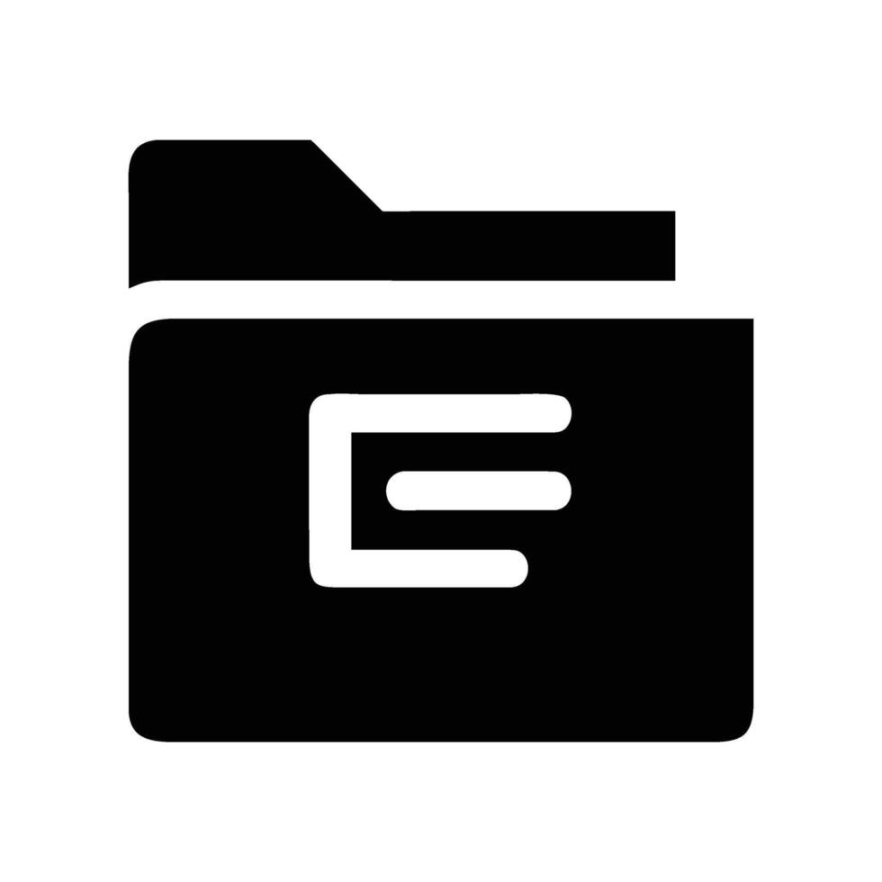 Minimalist Black File Folder Icon with a Unique Design Element vector