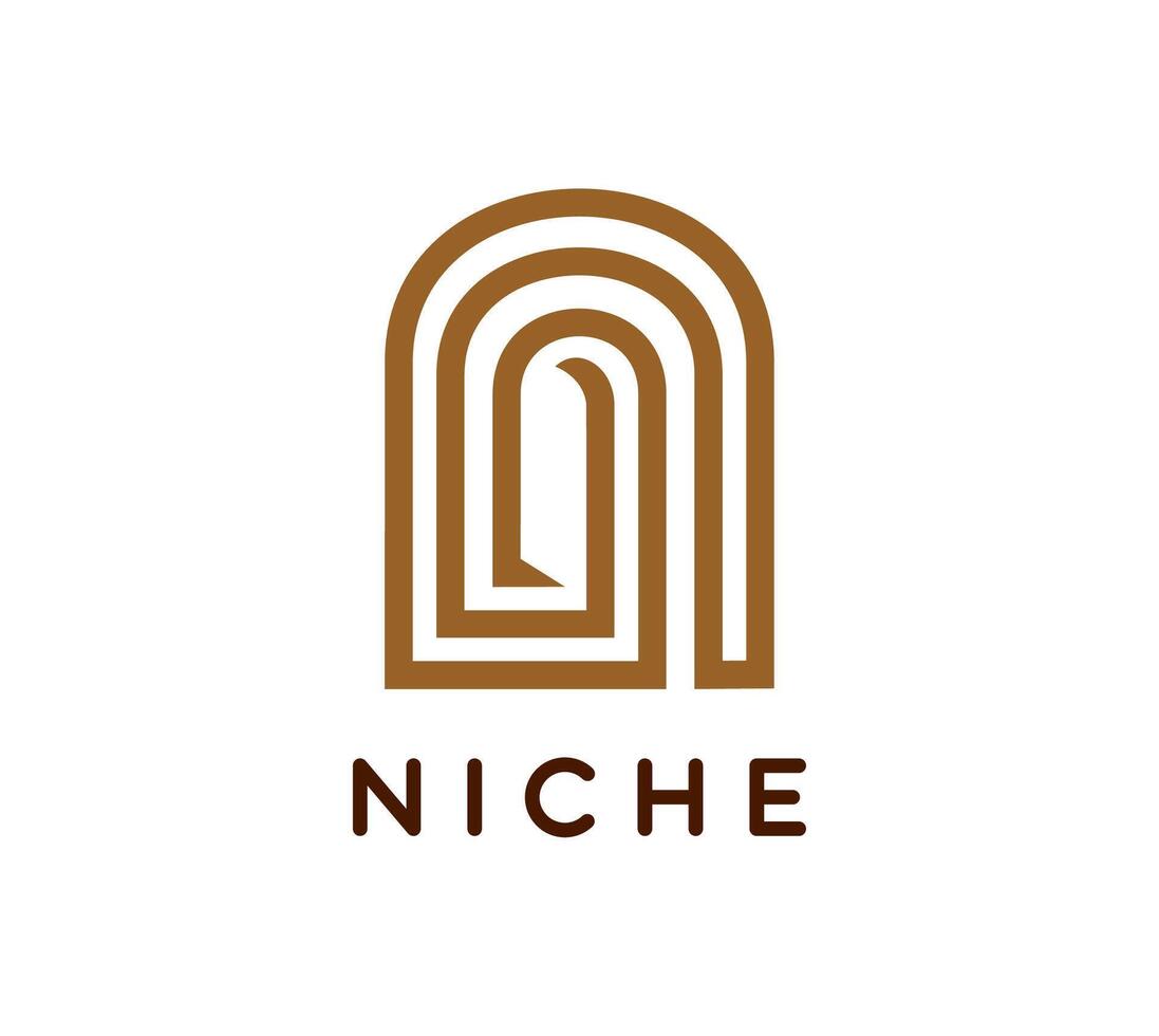 Niche icon with geometric abstract arch symbol vector