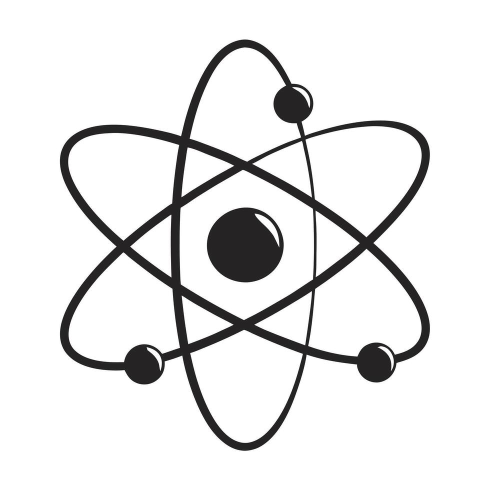 Stylized atom model isolated on white background vector