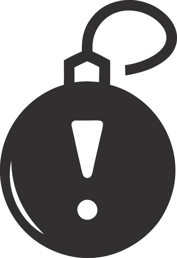 Bomb with exclamation mark isolated on white background vector