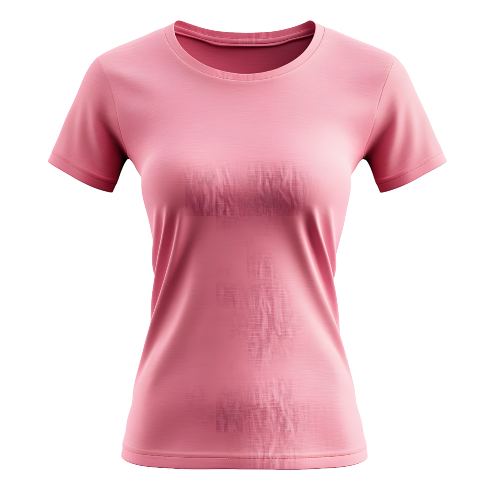 A plain pink short sleeved t shirt with a textured pattern isolated on transparent background png