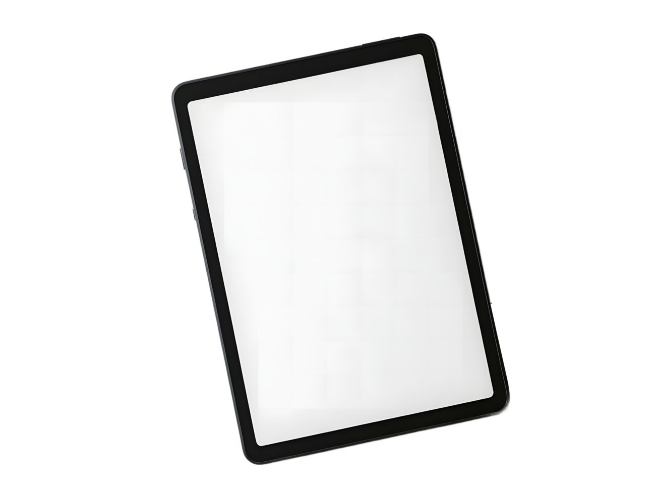 Modern black framed rectangular led light panel with a bright white illuminated surface isolated on transparent background png