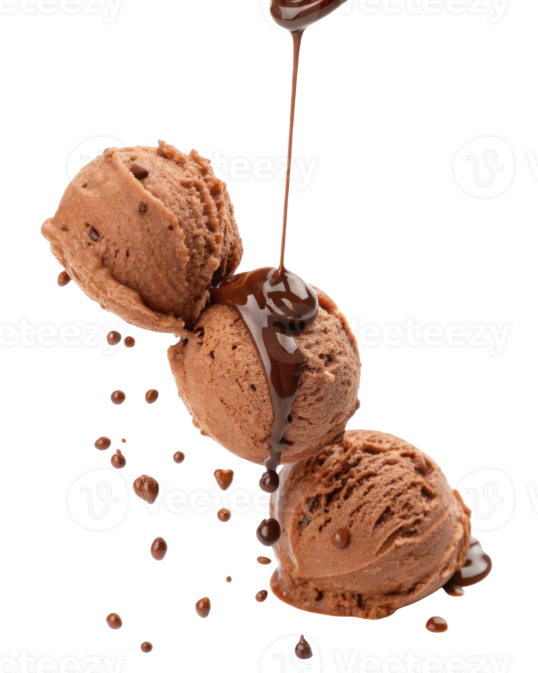 Indulge in rich chocolate ice cream drizzled with smooth chocolate sauce, creating delightful treat that melts in your mouth png