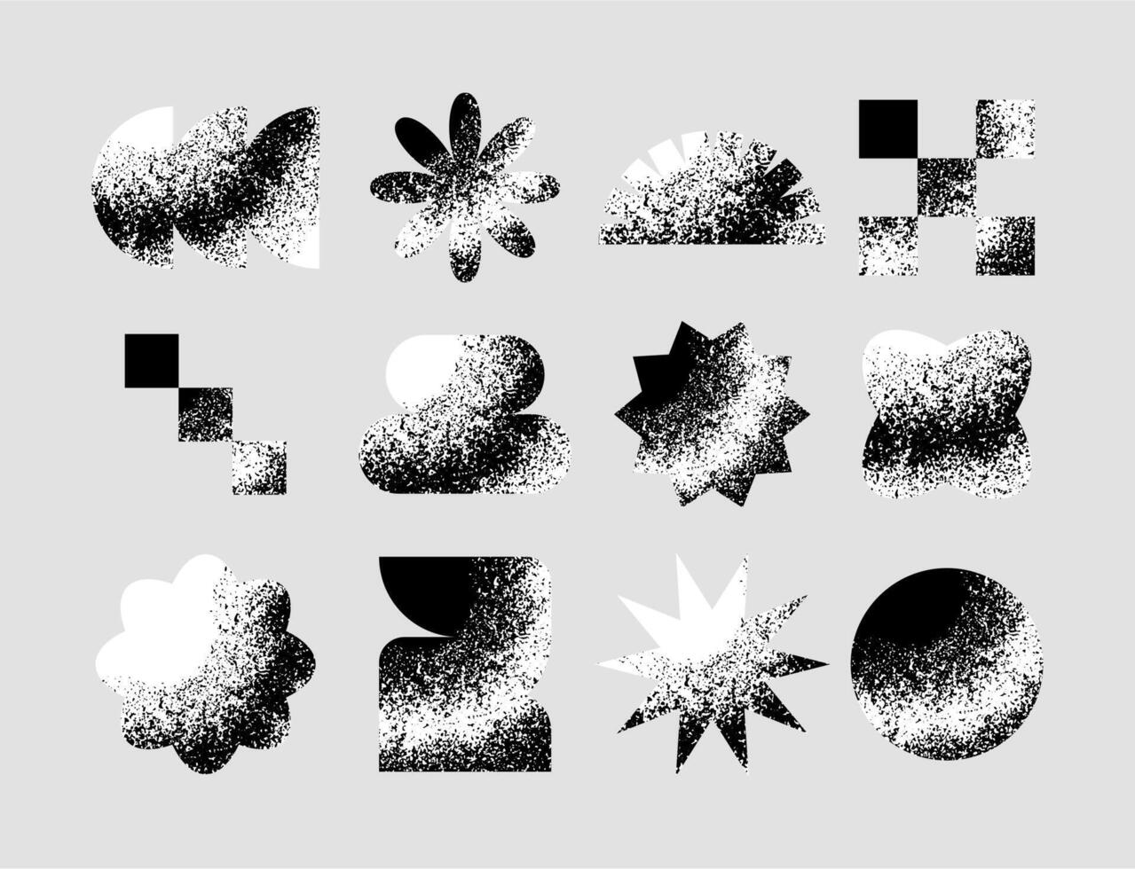 Modern retro geometric shapes with texture vector