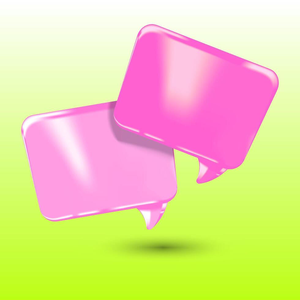 Glossy Pink Speech Bubbles in 3D for Feminine UI Messaging or Social App Theme vector