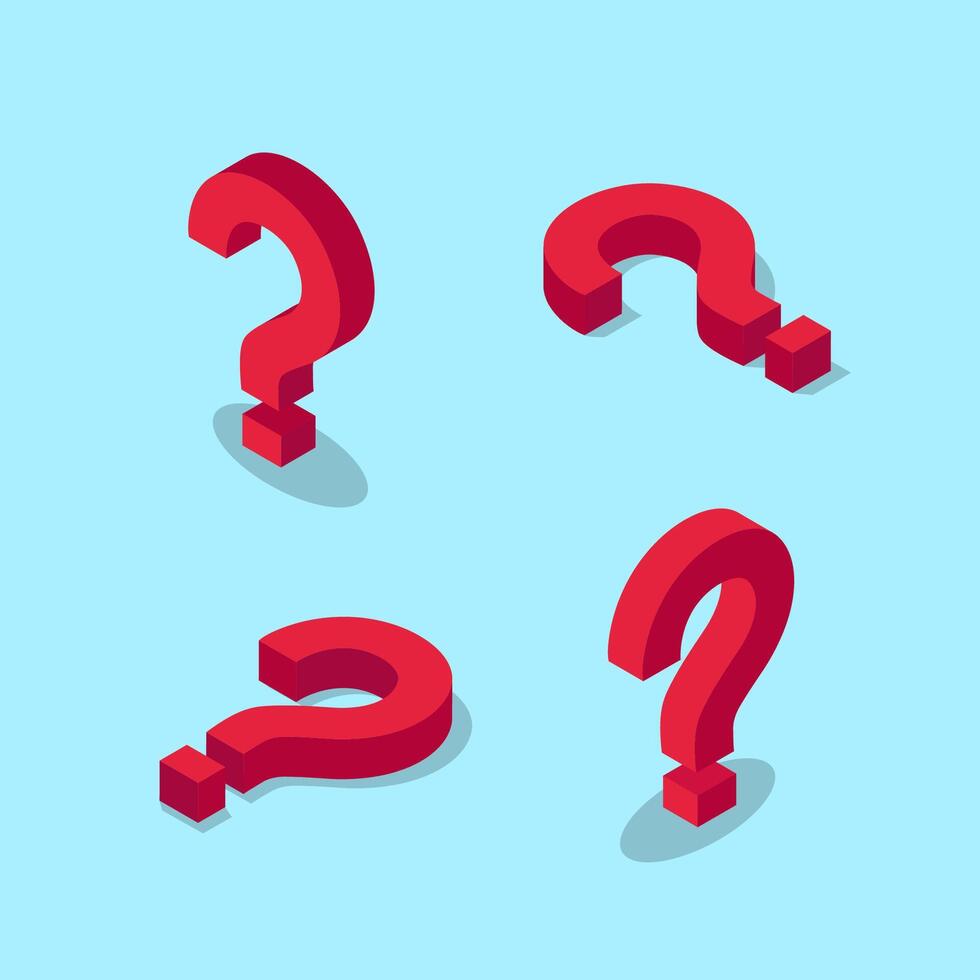 Isometric question mark. FAQ icon illustration. Help or Support sign for application or web vector