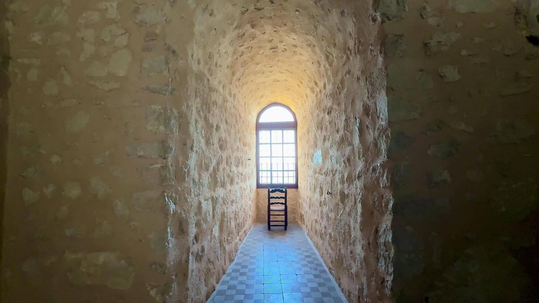 A Serene and Inviting Corridor Embraced by Natural Light, Displaying Unique Textures photo