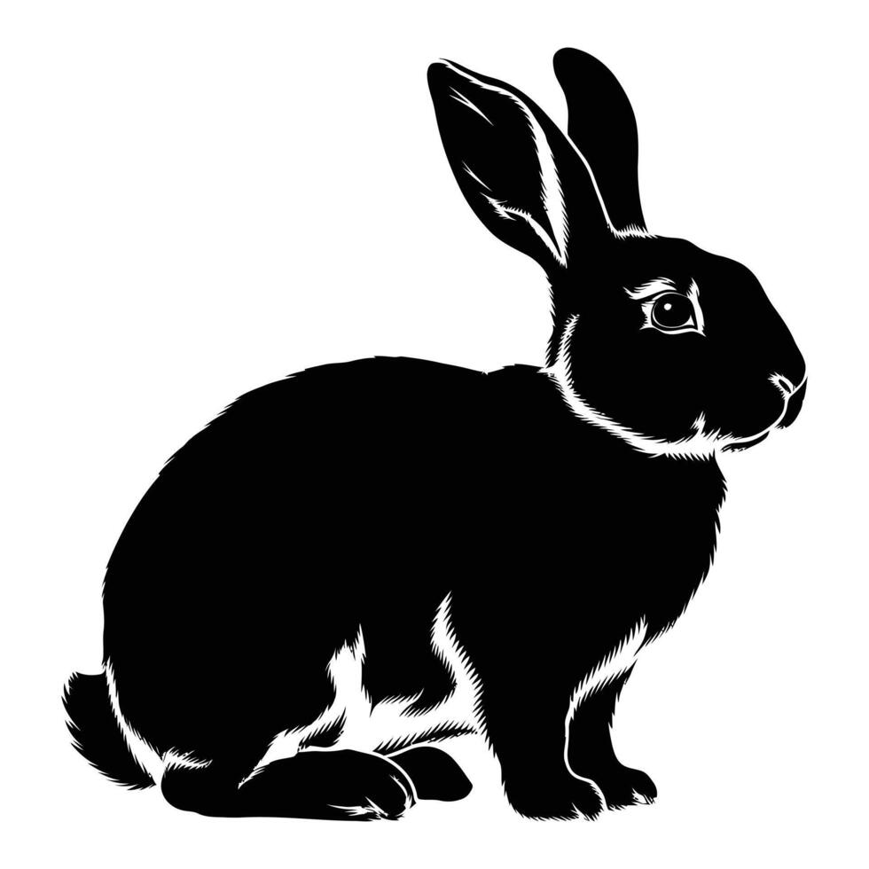 A Rabbit charmingly sporting floppy ears in the meadow with a white background. vector