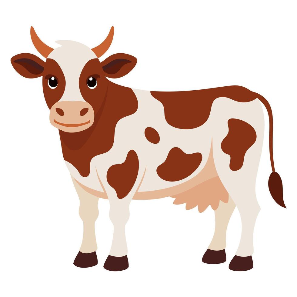 Cow character on white background vector