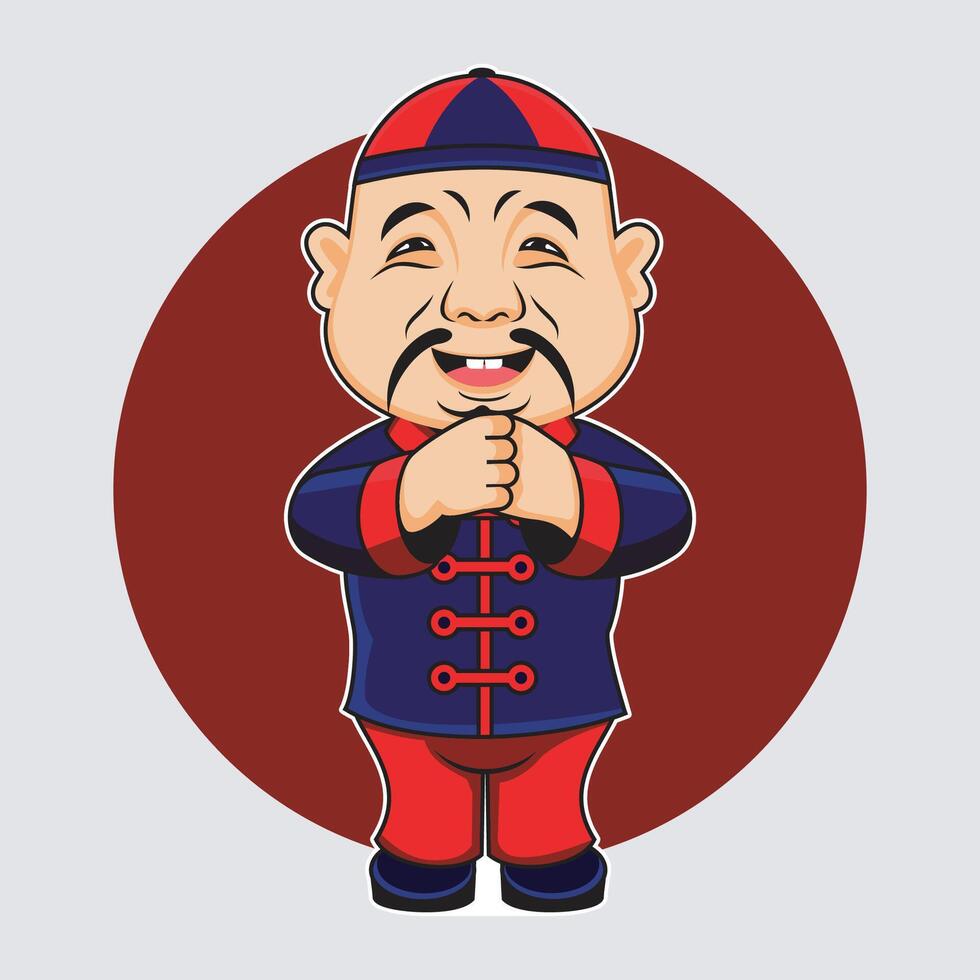 Cartoon character in vibrant traditional clothing vector