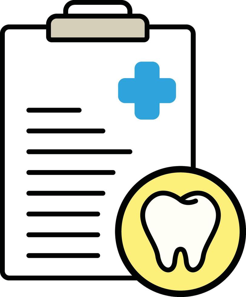 Dental report with tooth symbol icon vector