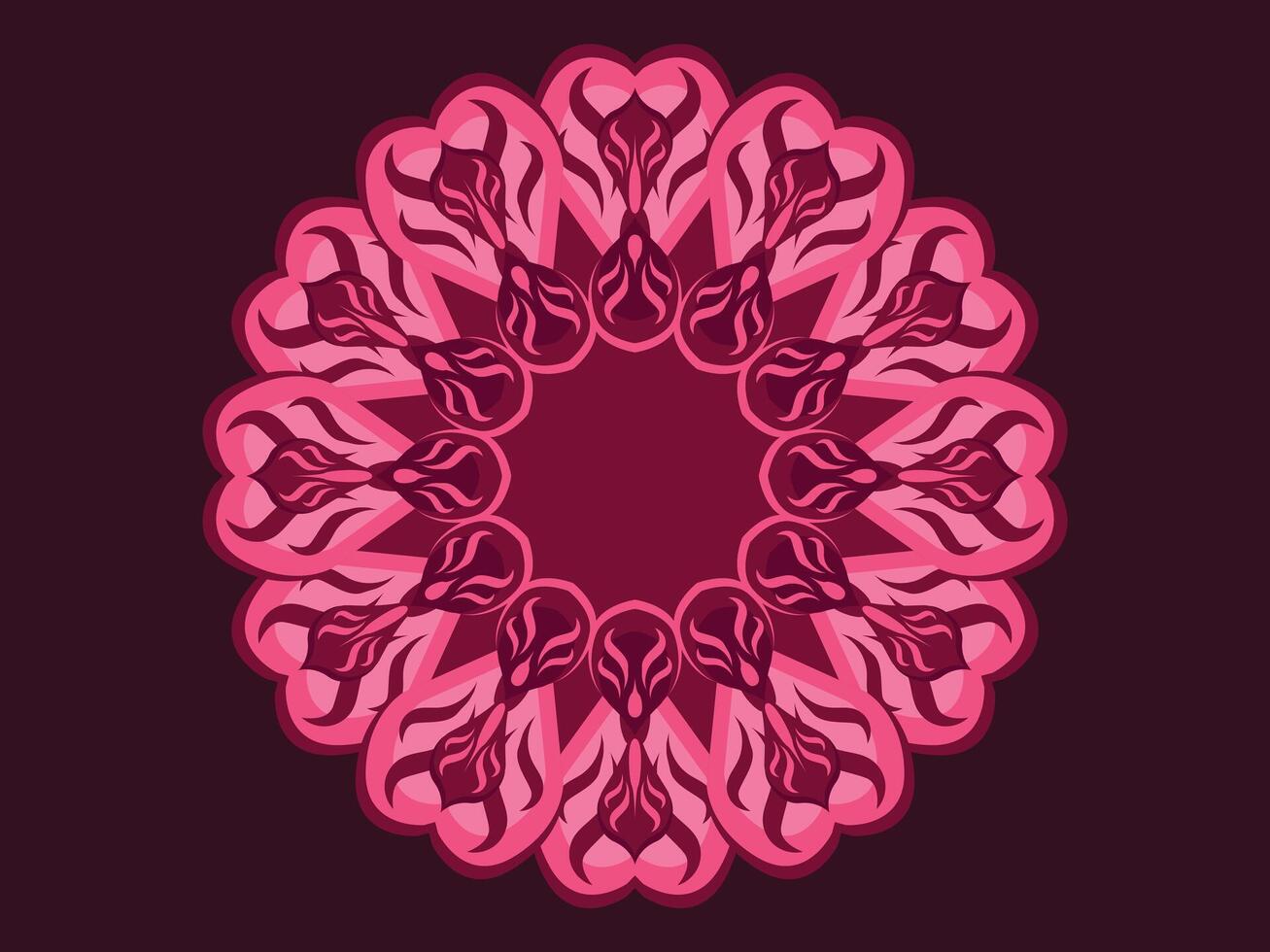 a circular pattern in pink on a dark background vector