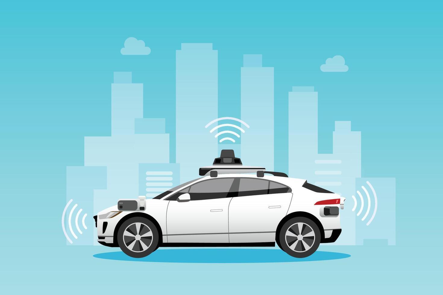 Autonomous vehicle in urban environment vector