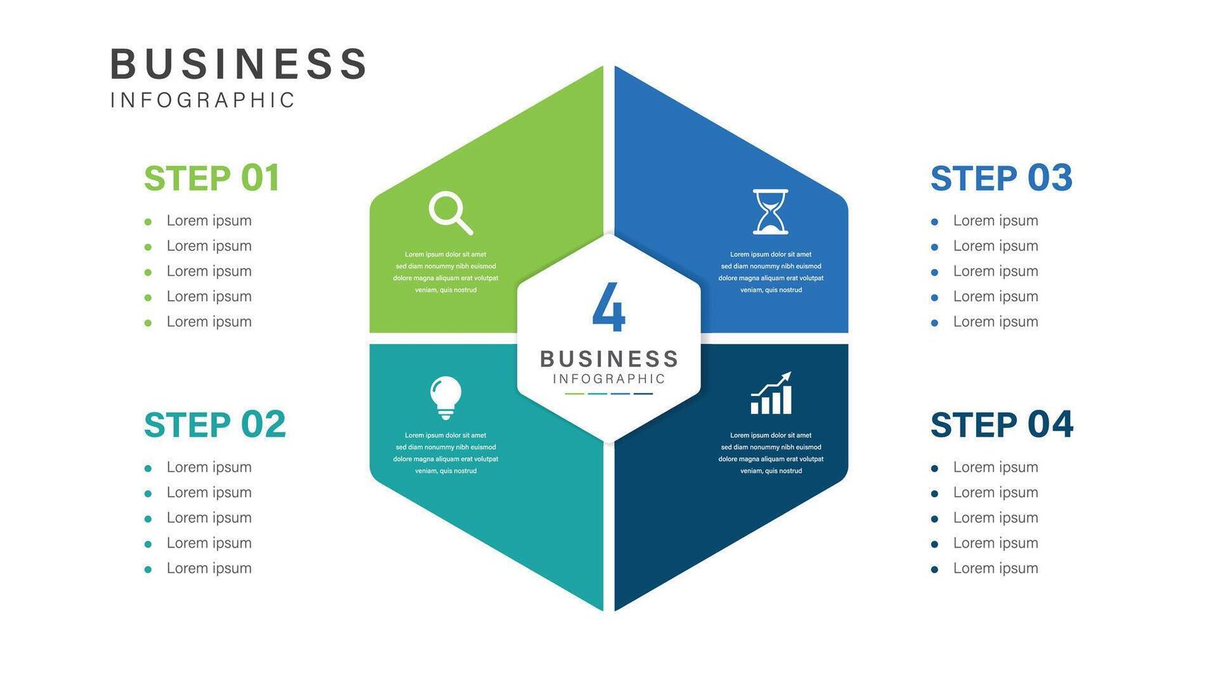 Venn diagram infographic chart template for business 4 options presentation with icon elements for business presentation vector
