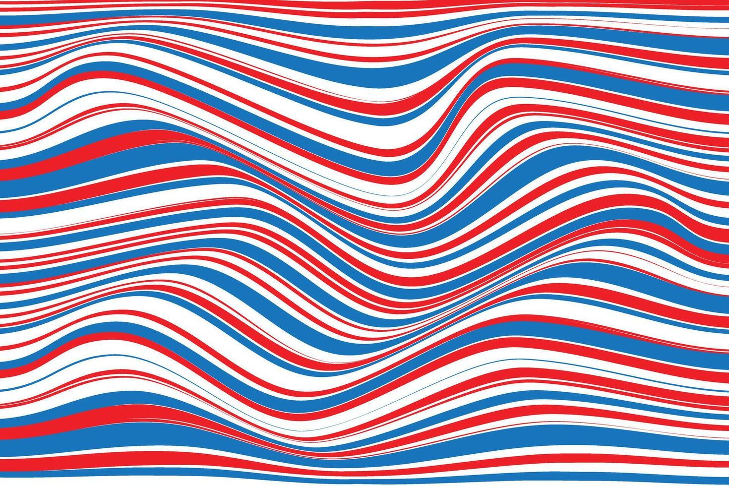 simple abstract sky blue red color horizontal wavy line pattern wavy stripes abstract composition in red, white, and blue vector