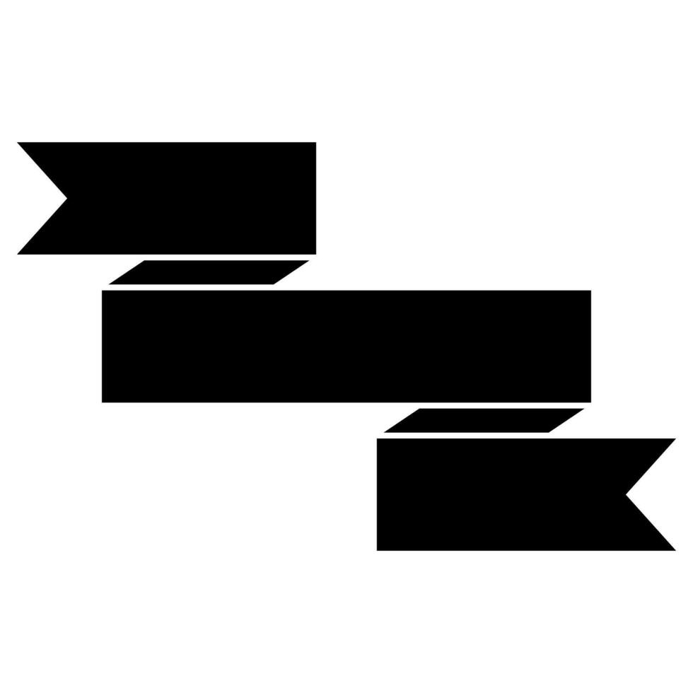 Ribbon web icon. Flat black symbol. Pictogram is isolated on a white background. Designed for web and software interfaces. vector