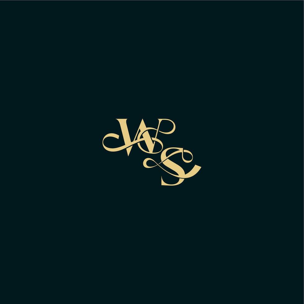 elegant and curvy style monogram WS bold concept design letter wedding logo initial vector