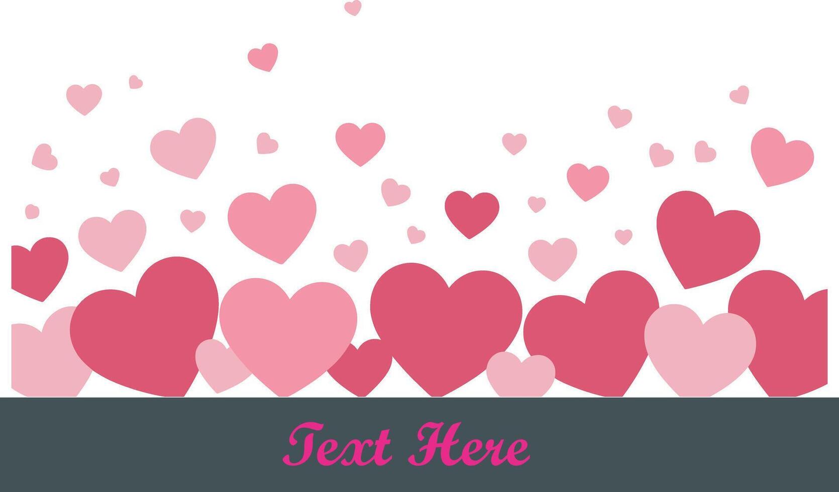 Pink hearts border with text area on white background vector