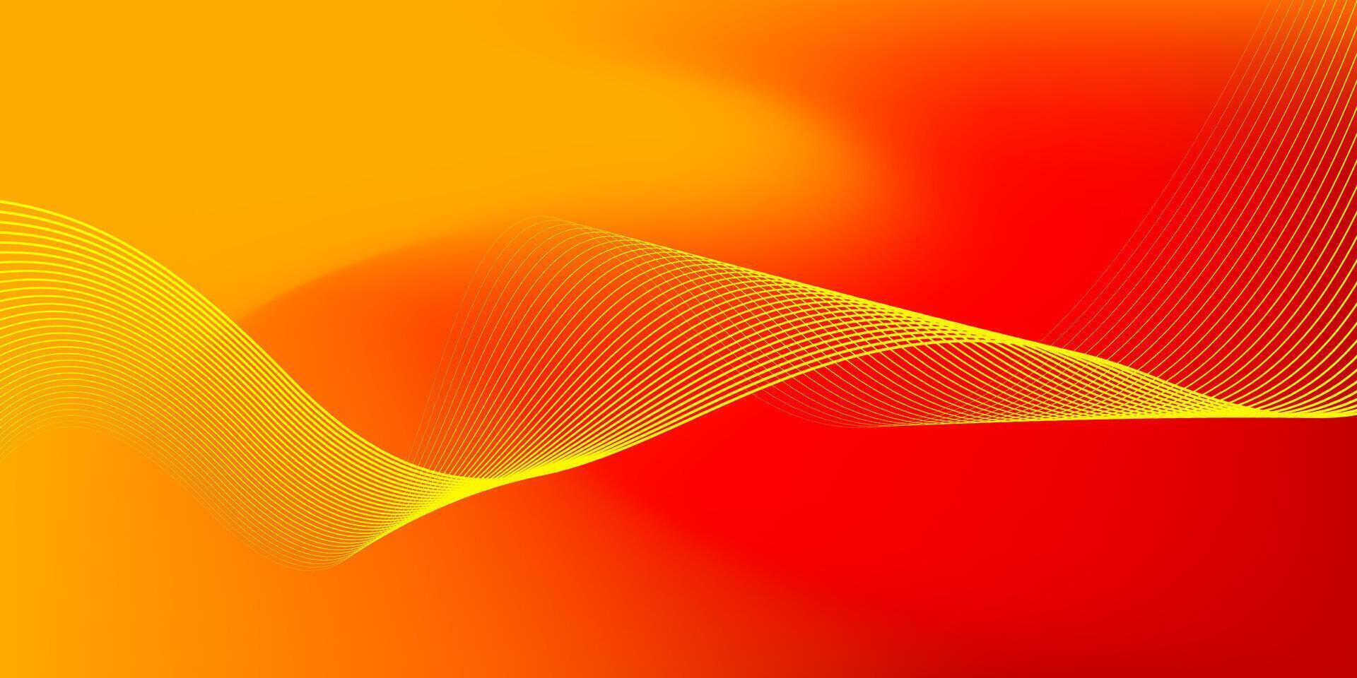 Abstract red and yellow wave design vector
