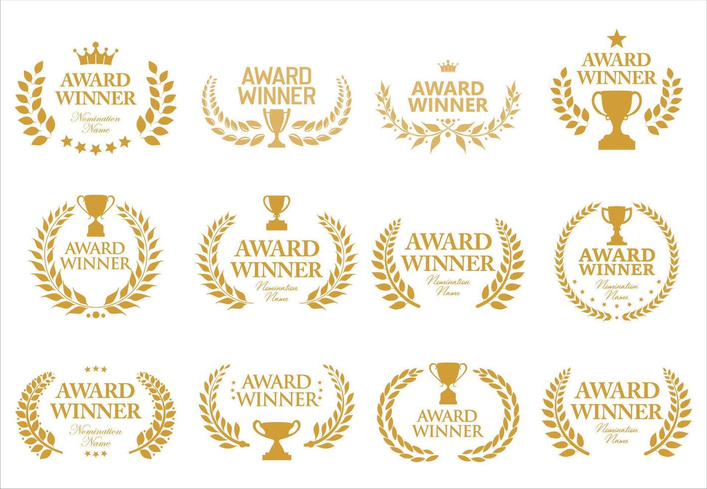 Award Winner collection of laurel wreath vector