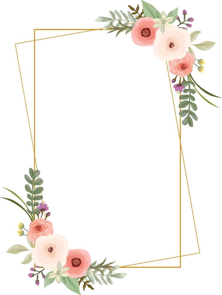 Floral frame with elegant design elements vector