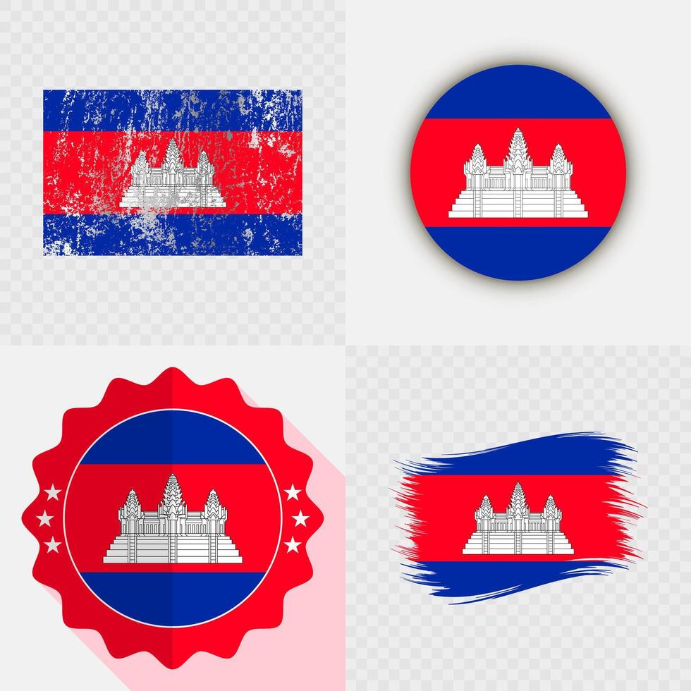Various designs of Cambodia flag vector