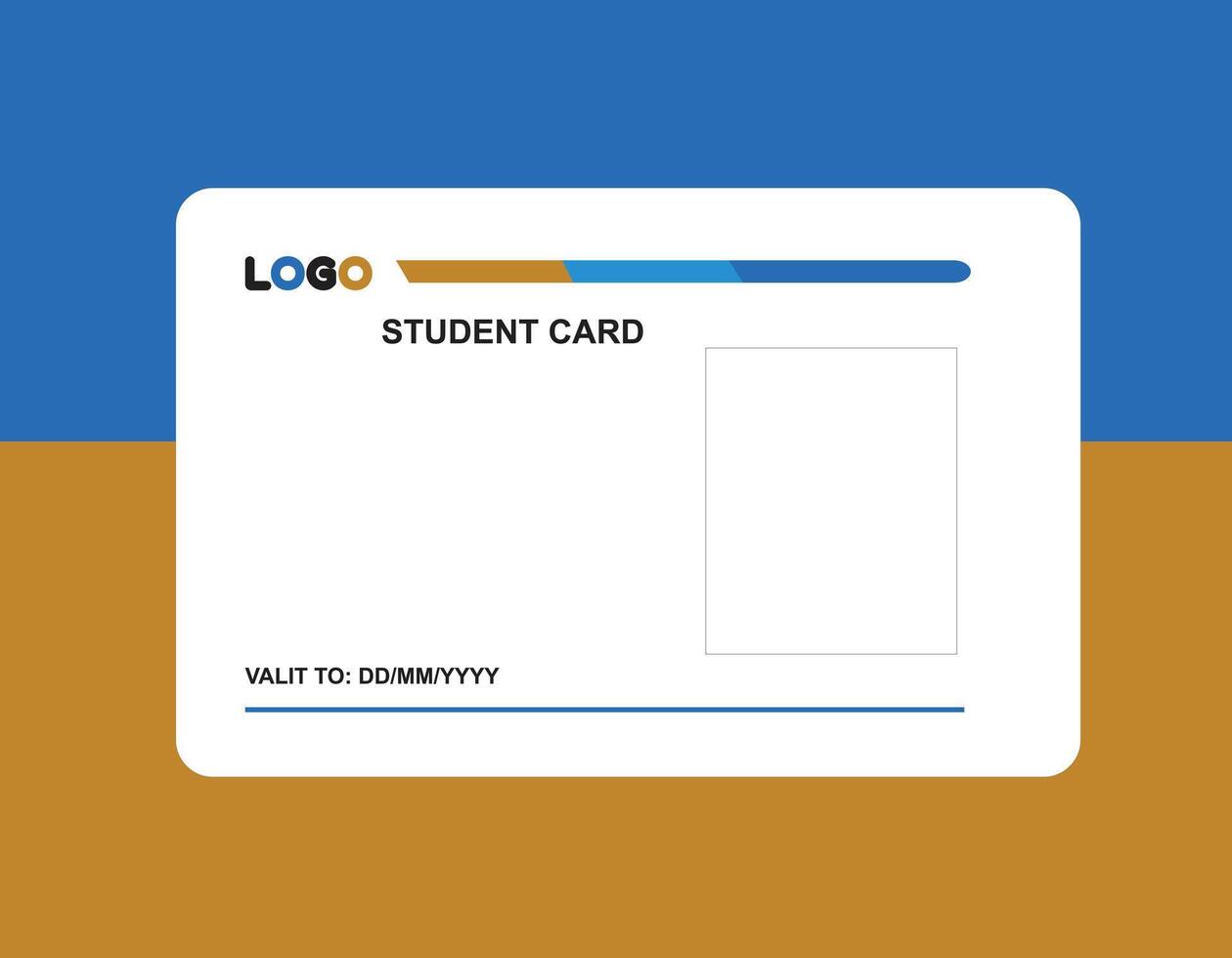 Student id card Editable Template vector