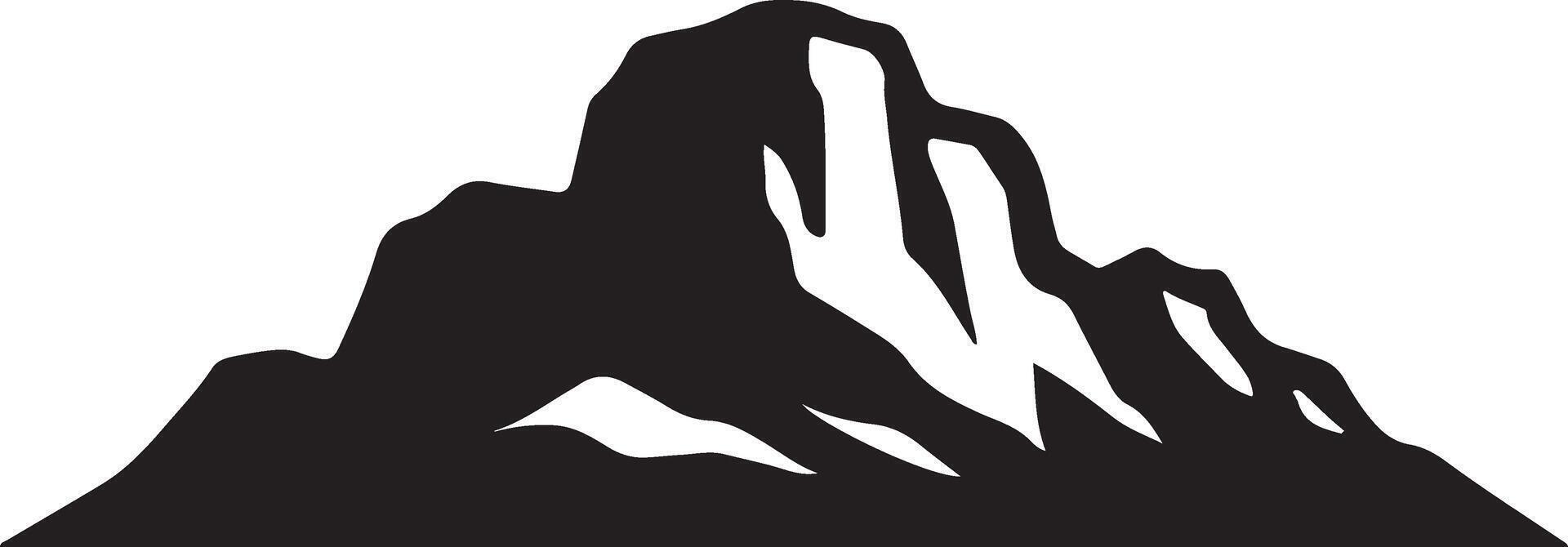 Majestic Black Silhouette of a Mountain Range Against a White Background, Evoking Serenity and Adventure vector
