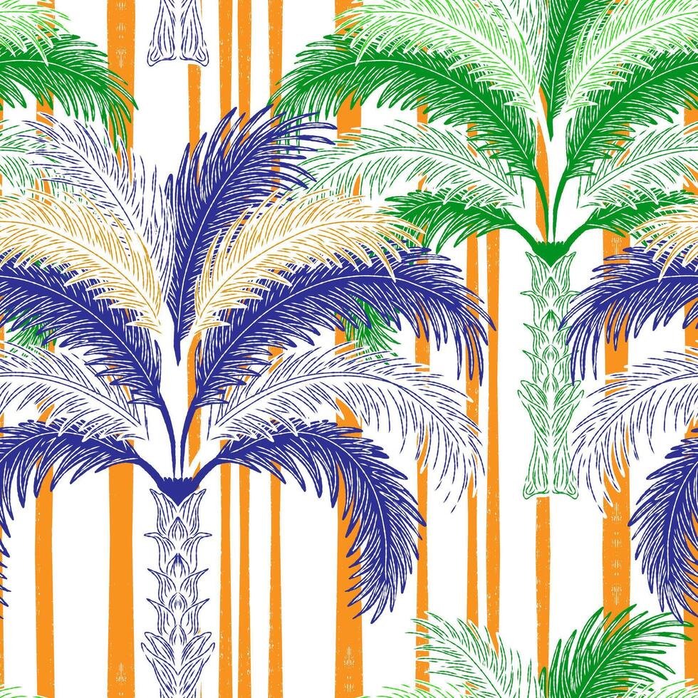 palm trees on a white background vector