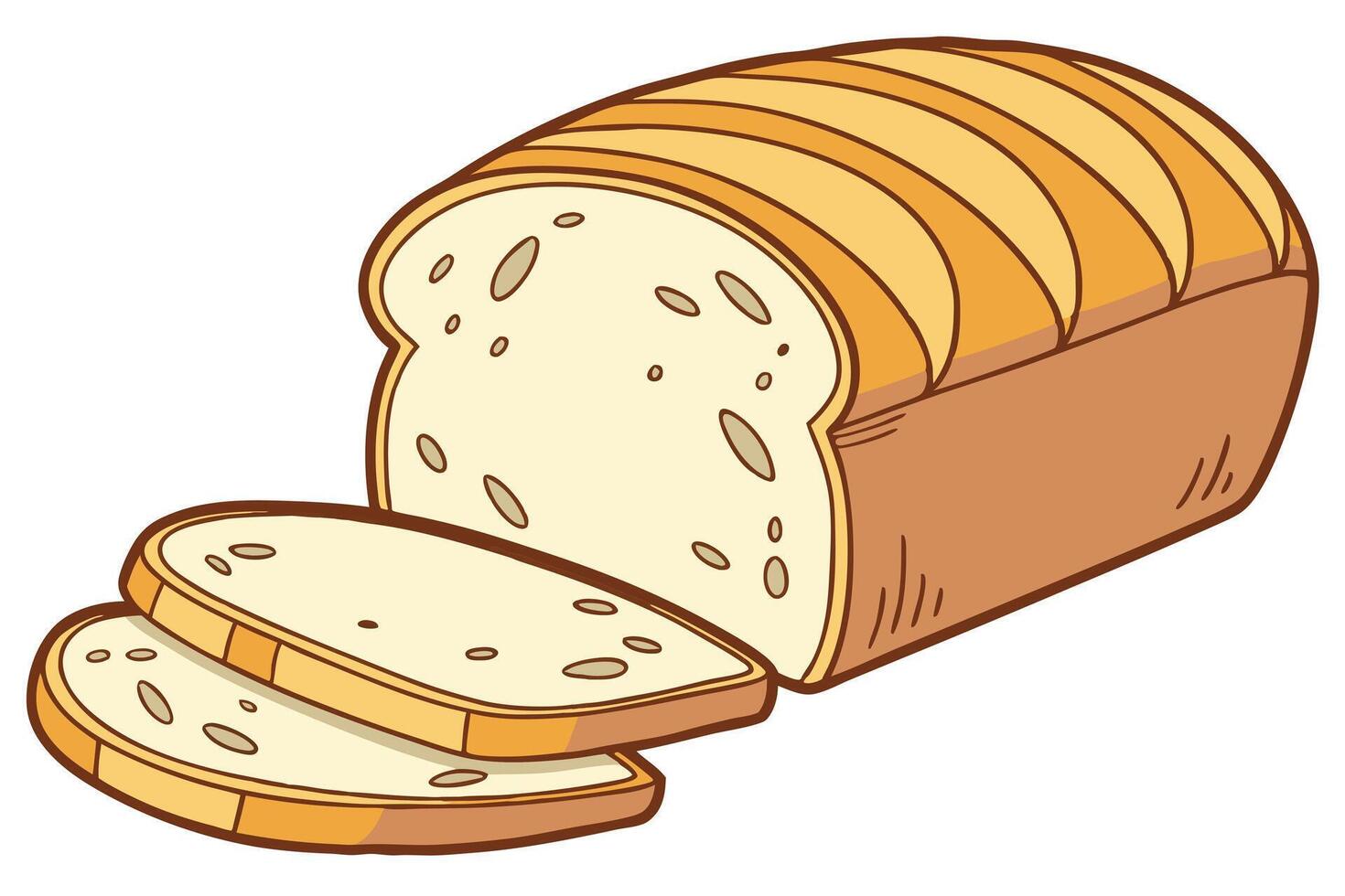 Delicious Sliced Loaf of Crusty Artisan Bread, Warm Golden Light, Appealing Bakery Scene, Freshly Baked vector