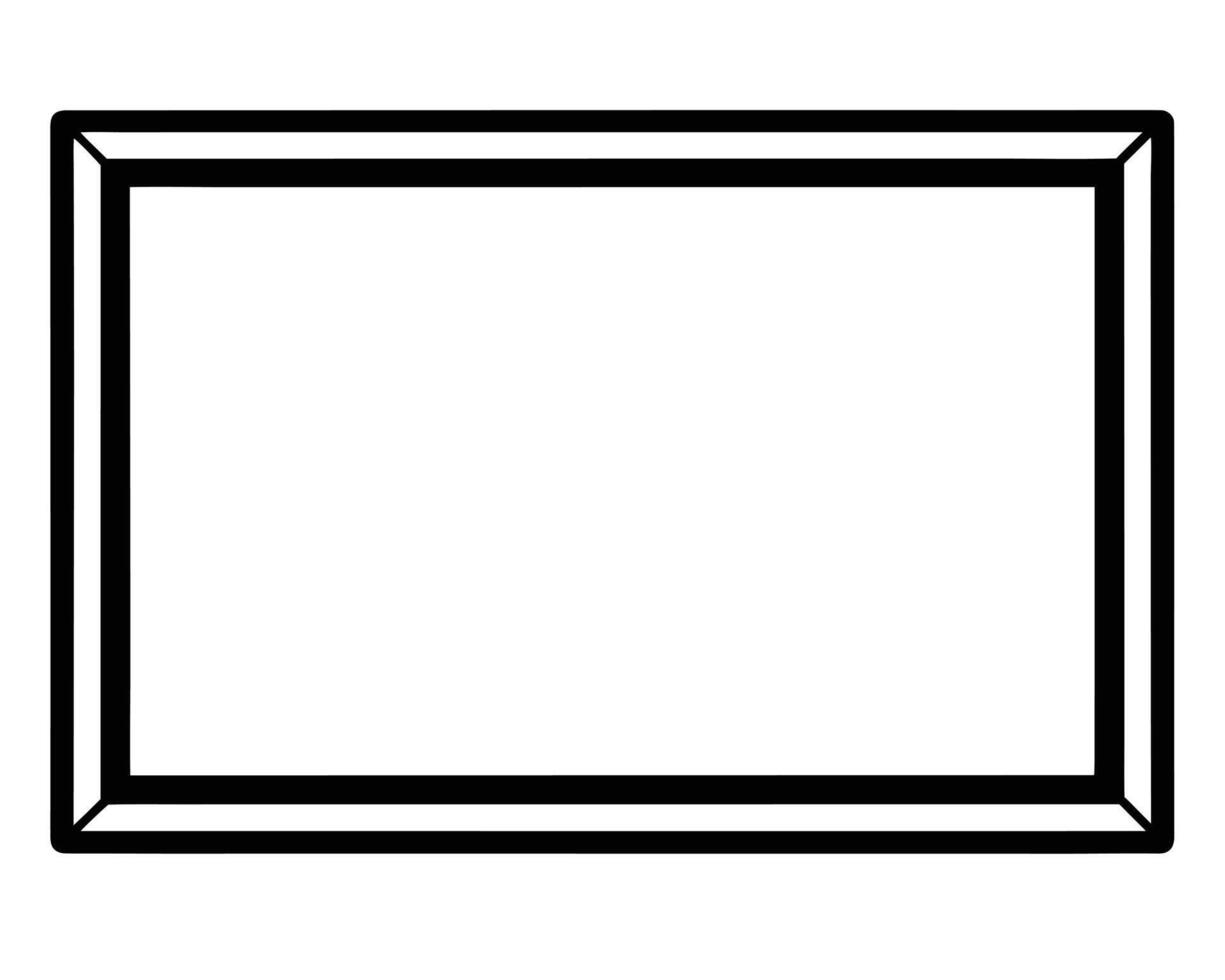 Simple Black Rectangular Frame, Clean Minimalist Design, Perfect for Mockups and Presentations, Modern and Elegant Border, Isolated on White Background vector