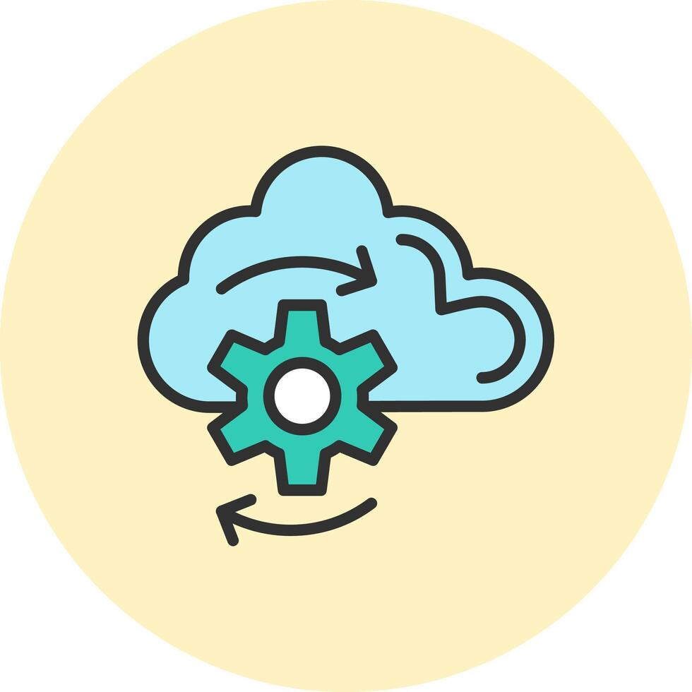 Cloud Processing Modern Color Symbol Design vector