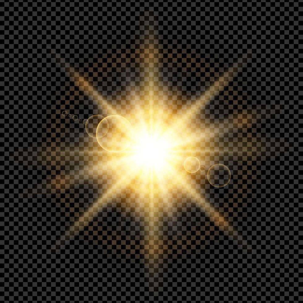 Bright sunburst with rays and flares vector