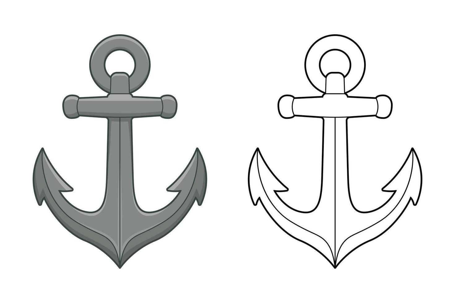 Two styles of an anchor illustration vector