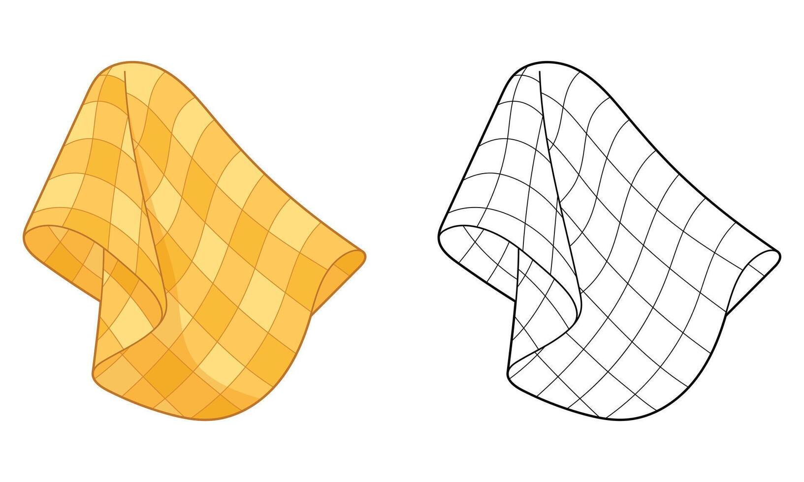 Yellow and black checkered cloth illustration vector