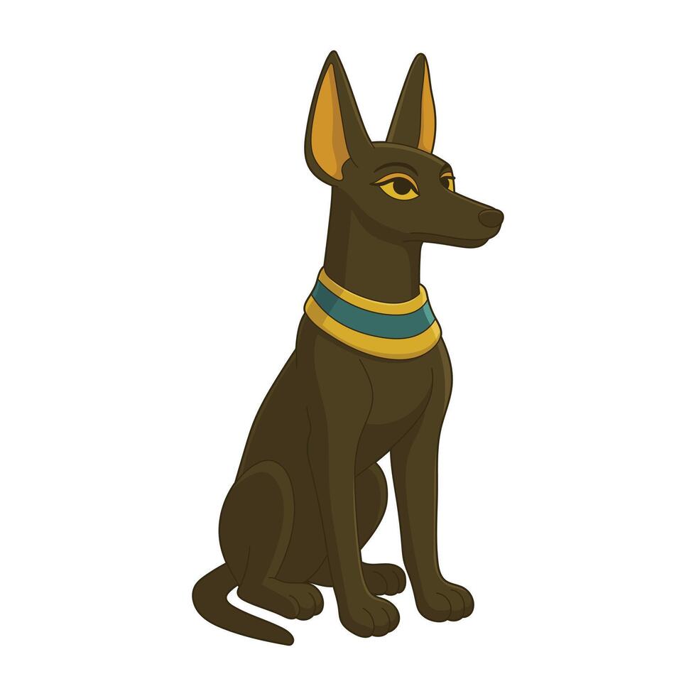 Egyptian dog illustration with collar vector