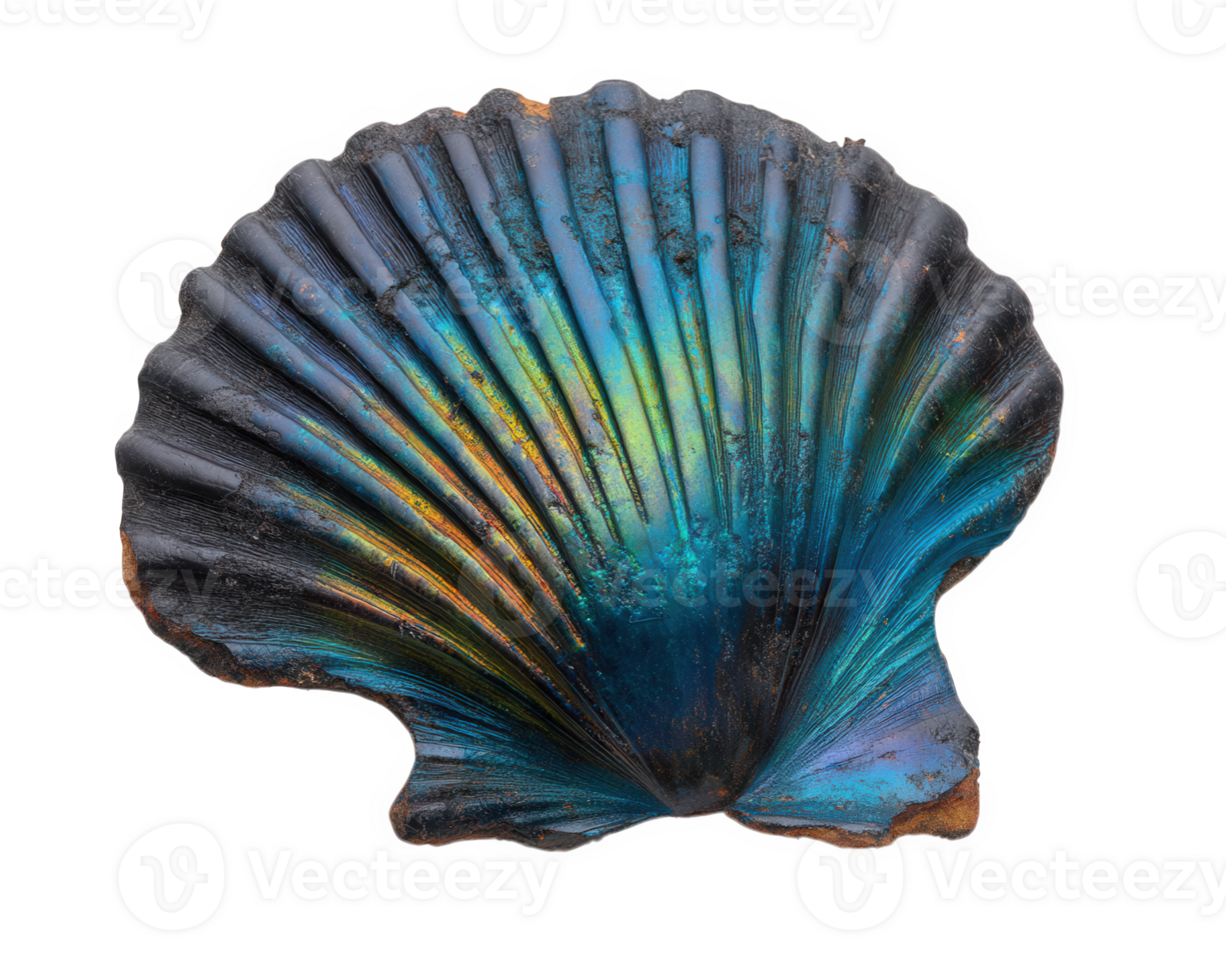 Vibrant and detailed fossilized fish scale showcasing stunning array of colors, including blue and green hues, with intricate textures and patterns. This unique specimen highlights beauty png