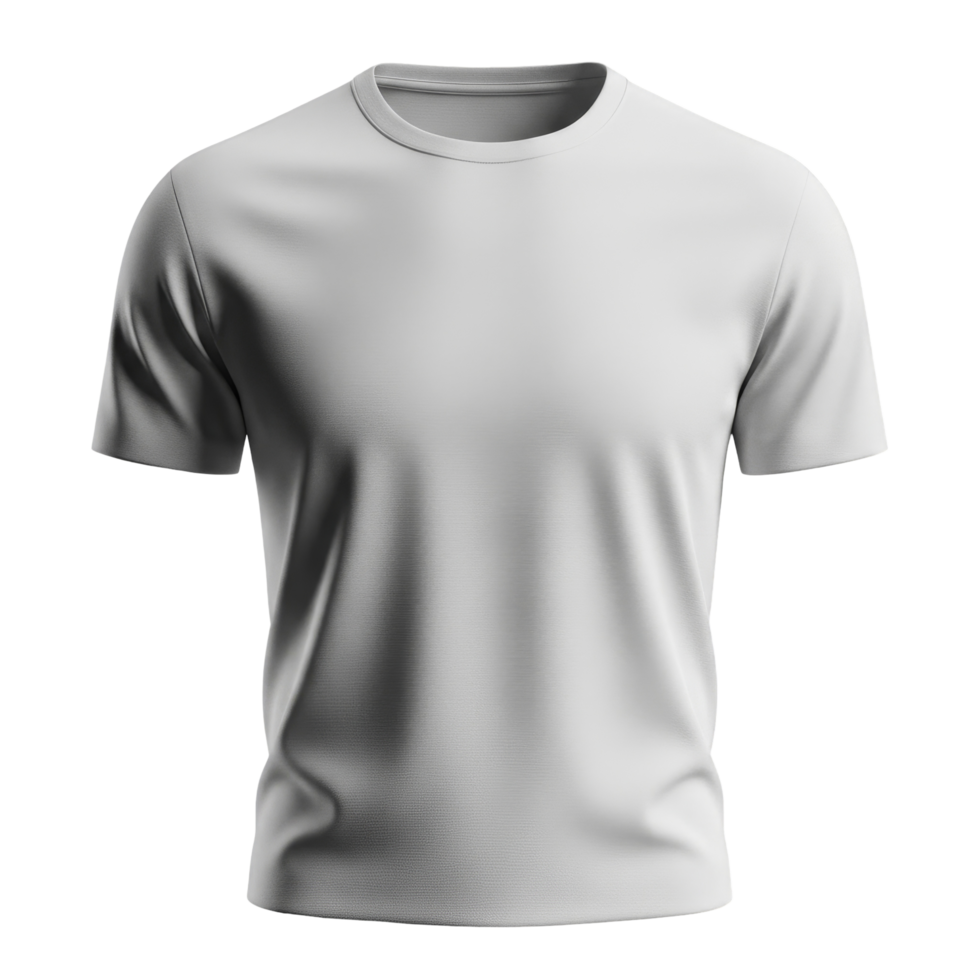 Realistic 3d render of a plain white short sleeve t shirt isolated on transparent background png