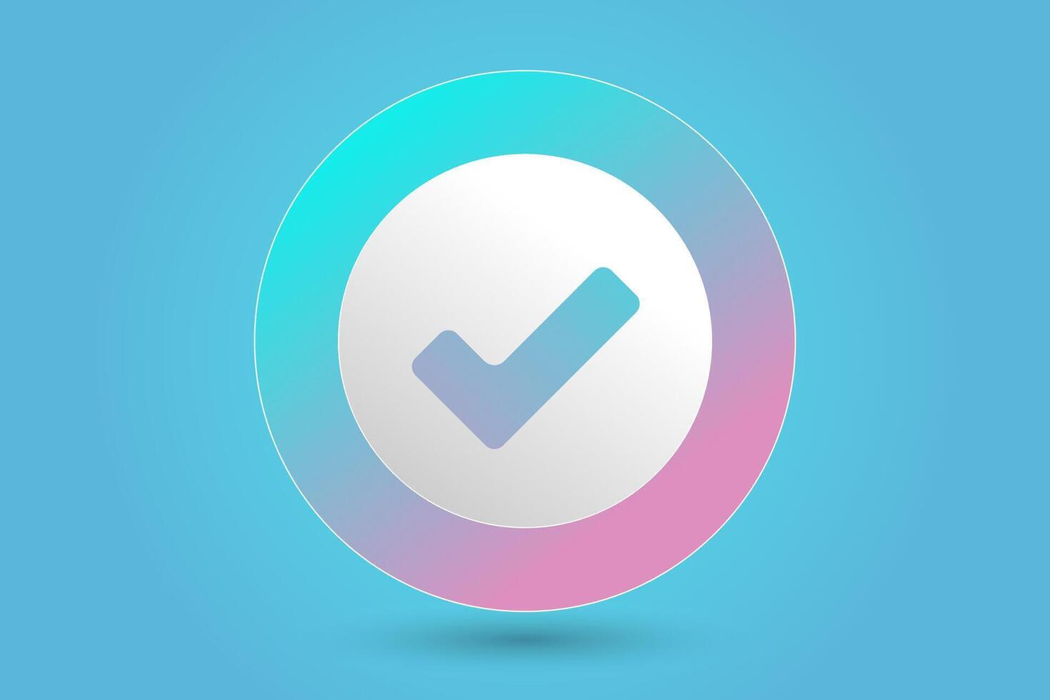 checkmark icon with gradient background vector