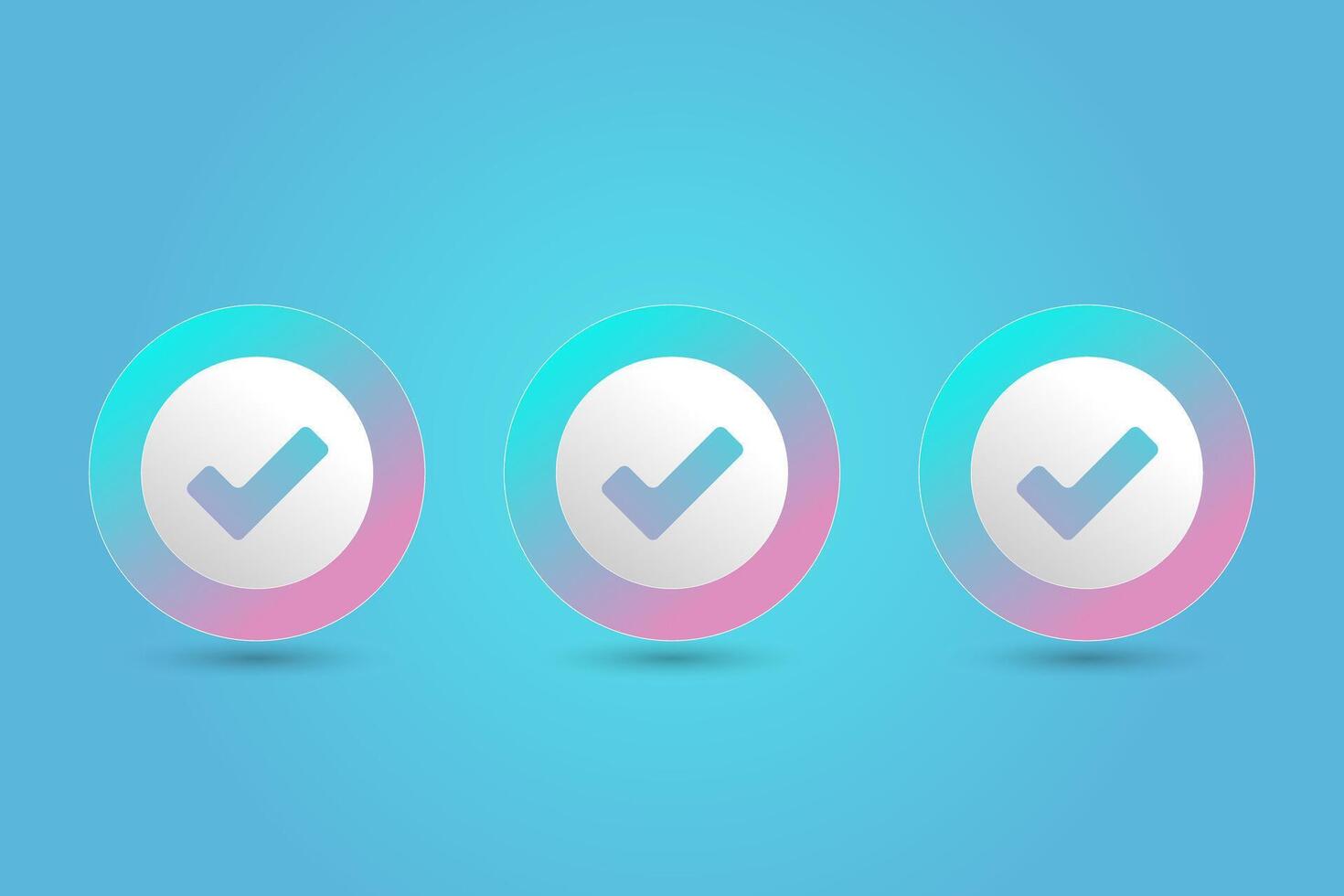 Three check mark icons design vector