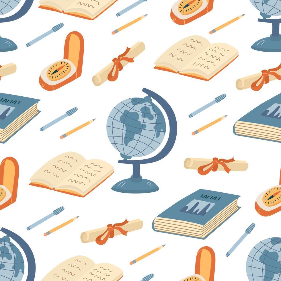 Colorful educational materials pattern vector