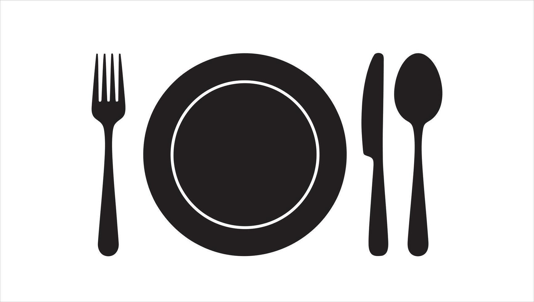 Tableware silhouette of dining essentials for meal planning and kitchen graphics vector